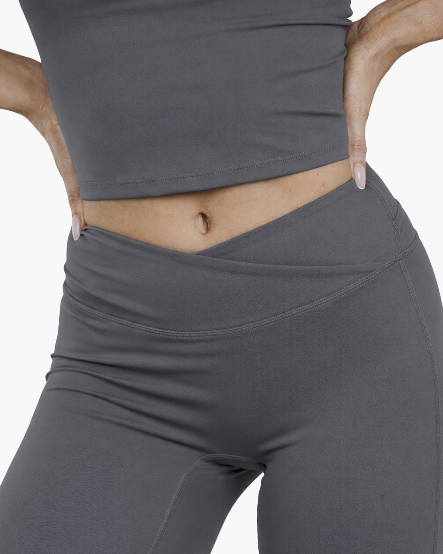 EveryMove™ V Waist Flared Leggings | Stone Grey