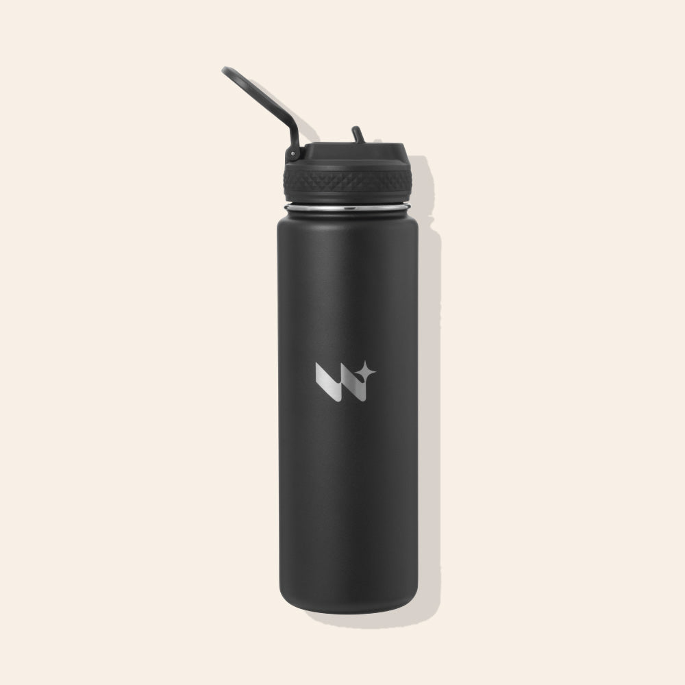 Insulated Straw Bottle | Black