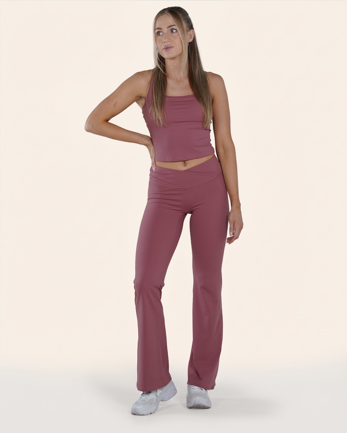 EveryMove™ V-Waist Flared Leggings | Dusty Pink