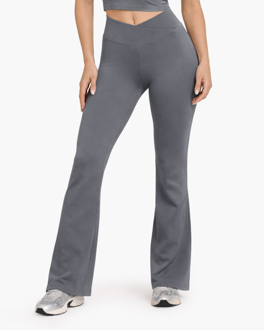 EveryMove™ V Waist Flared Leggings | Stone Grey