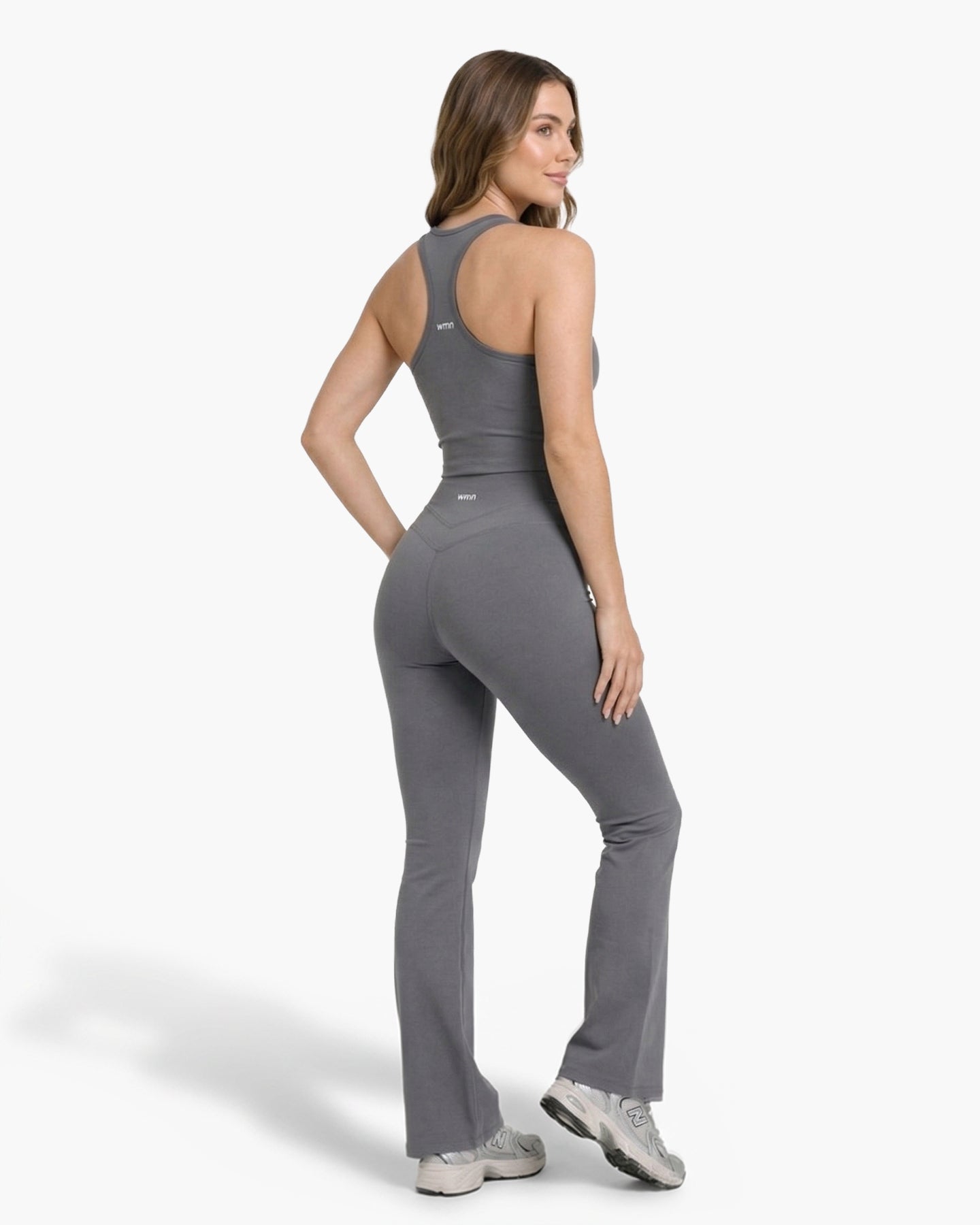 EveryMove™ Racer Back Mid Vest w Built-in-Bra | Stone Grey