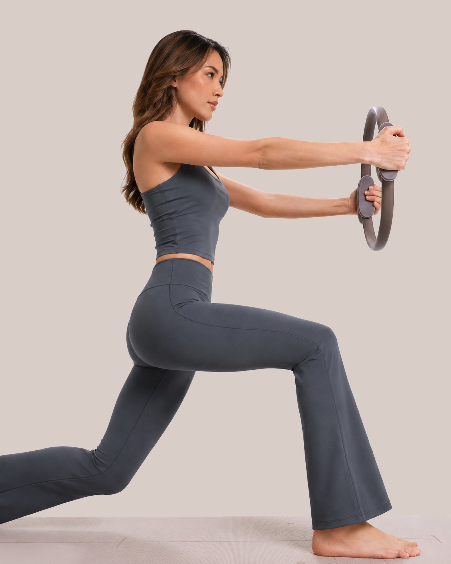 EveryMove™ V Waist Flared Leggings  | Stone Grey